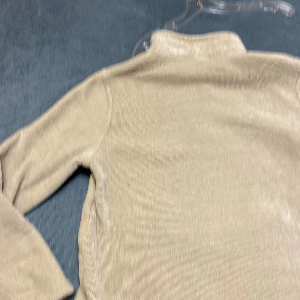 32 Degrees Heat Jacket Mens Medium Beige Sherpa Lined Side Slit Warm Quarter Zip